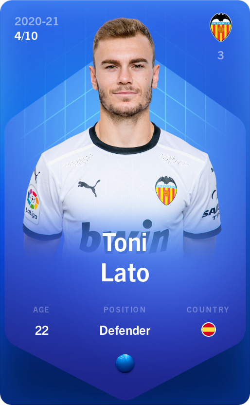 Sorare - Sorare Official - Toni Lato 2020-21 • Super Rare 4/10 - NFT # 50212888955338379805795740185203171868185488853145555802876575786682596471855