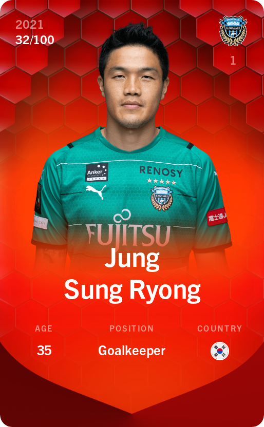 Sorare - Sorare Official - Jung Sung Ryong 2021-22 • Rare 32/100 - NFT # 28565645690003658226866835650047786026812376646080698886242551310033611273677