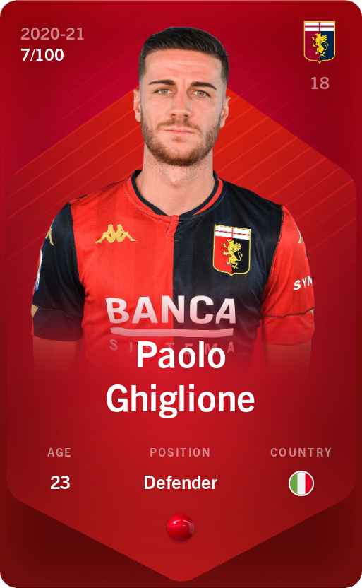Sorare - Sorare Official - Paolo Ghiglione 2020-21 • Rare 7/100 - NFT # 102521871971659763835128376012351966987696919663683817543097247112504724441313