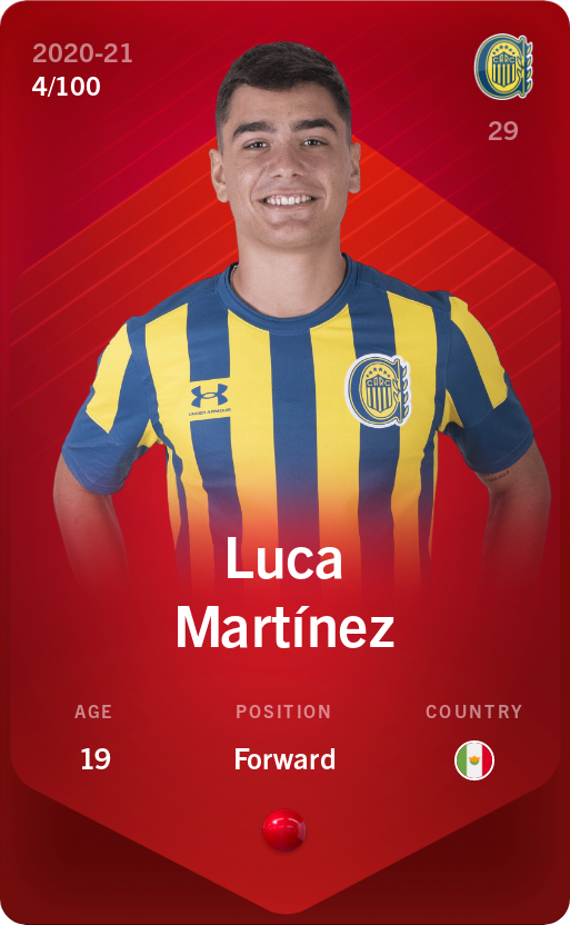Sorare - Sorare Official - Luca Martínez 2020-21 • Rare 4/100 - NFT # 58259974261940451649368333395133866440931146671401966946647753246737019844126