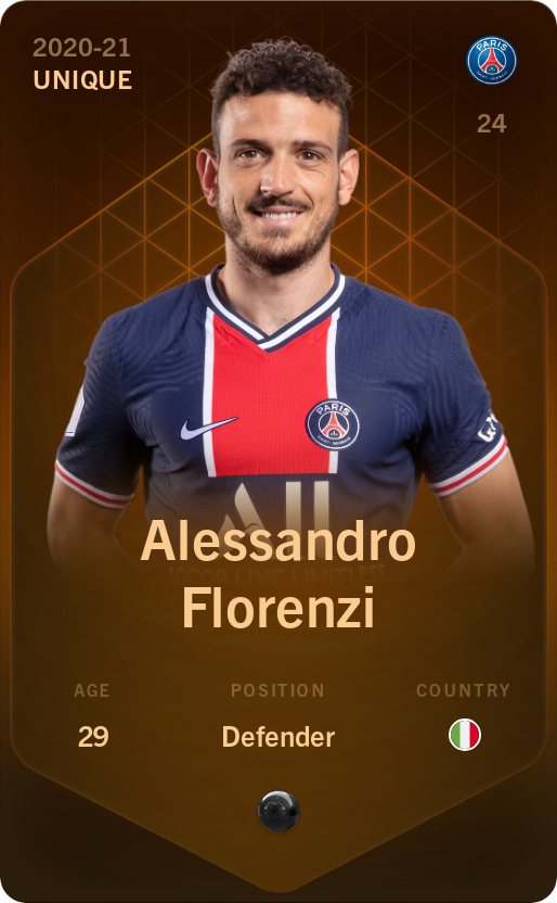 Sorare - Sorare Official - Alessandro Florenzi 2020-21 • Unique - NFT # 80408334203865238946607612798642731772556945780743216013461054469135581824930