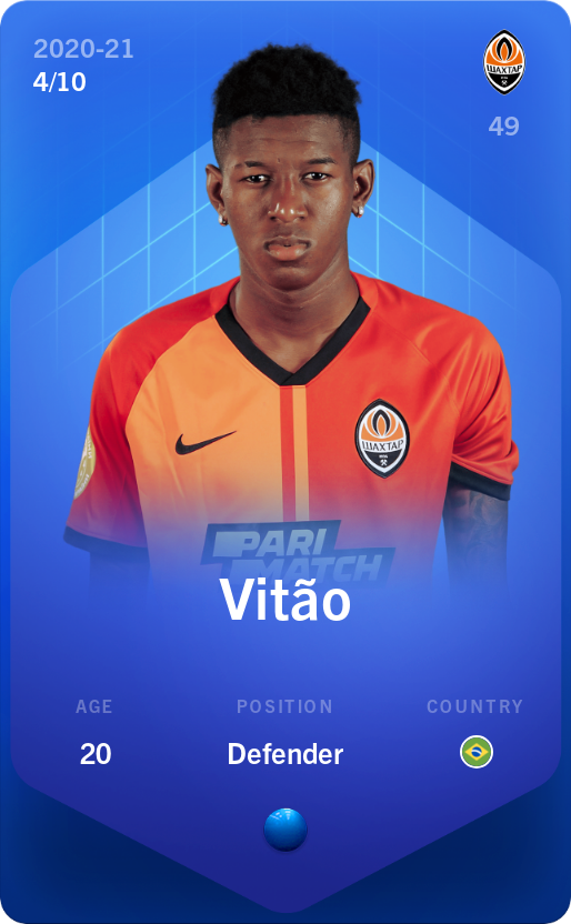 Sorare - Sorare Official - Vitão 2020-21 • Super Rare 4/10 - NFT # 43641789676599755277945320850987902035697674461815306484565371508534581223447