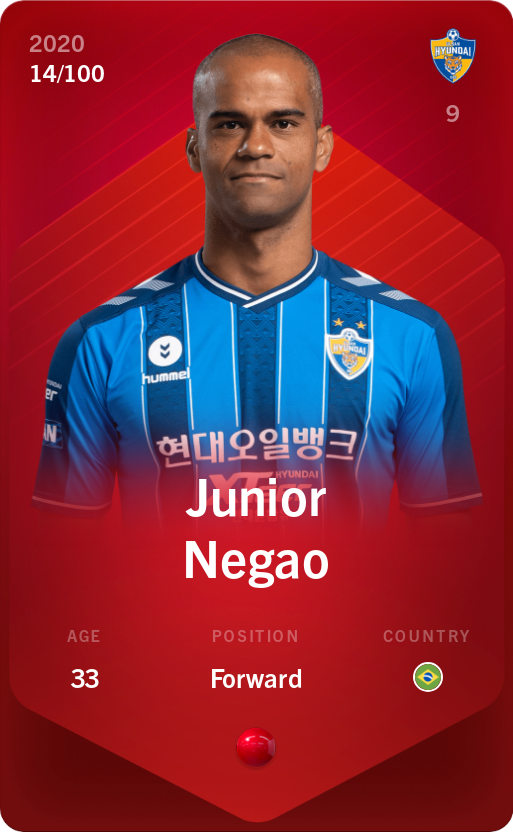 Sorare - Sorare Official - Junior Negao 2020-21 • Rare 14/100 - NFT # 49033862058755581961630279622744859264518018331383620810167815677675954947996