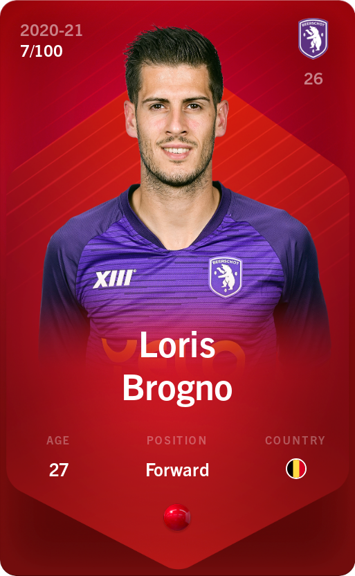 Sorare - Sorare Official - Loris Brogno 2020-21 • Rare 7/100 - NFT # 113998270927691818026697235068686790774904116100550354025329033611808120231223