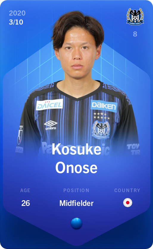Sorare - Sorare Official - Kosuke Onose 2020-21 • Super Rare 3/10 - NFT # 65324051370576653334189120731008716507449828798166497942546353823721338241831