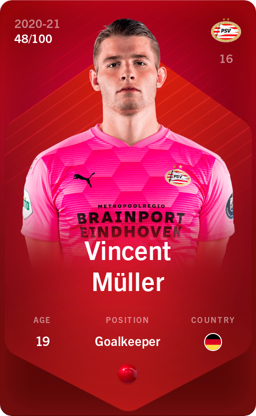 Sorare - Sorare Official - Vincent Müller 2020-21 • Rare 48/100 - NFT # 33889921873866824498045557404741662155581878000231654839467295338903663673047