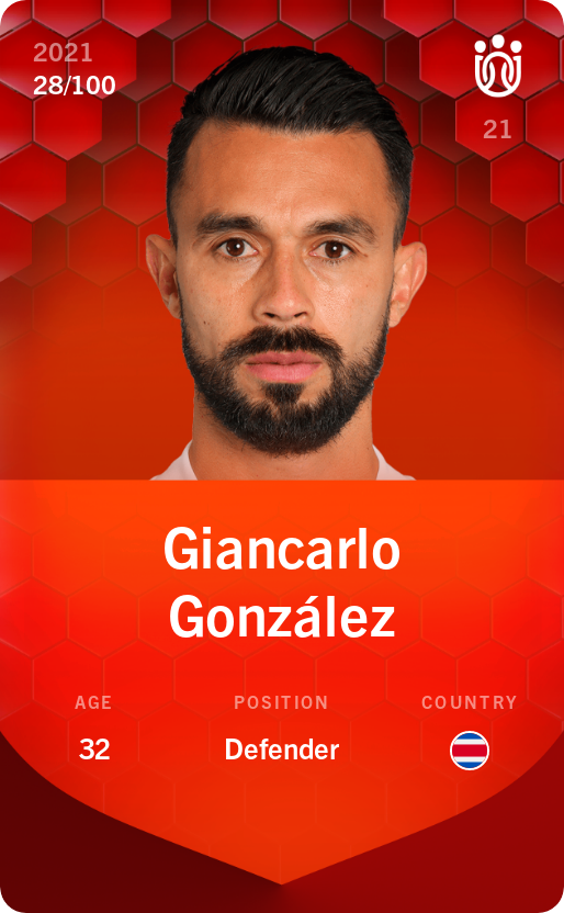 Sorare - Sorare Official - Giancarlo González 2021-22 • Rare 28/100 - NFT # 82461002807943316931382520756062565527762305557702356956265583957125113450375