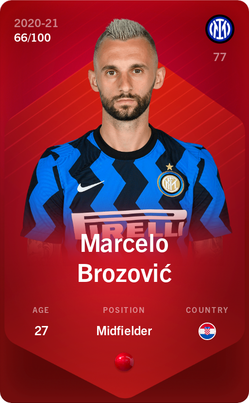 Sorare - Sorare Official - Marcelo Brozović 2020-21 • Rare 66/100 - NFT # 111644827778681547482310280940940770262380377899444215323840202704637123133804