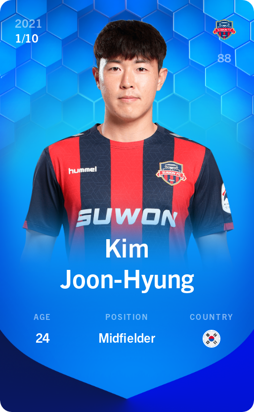 Sorare - Sorare Official - Kim Joon-Hyung 2021-22 • Super Rare 1/10 - NFT # 93402087662045805785895743985735476127130074759571472181438239140089616297399