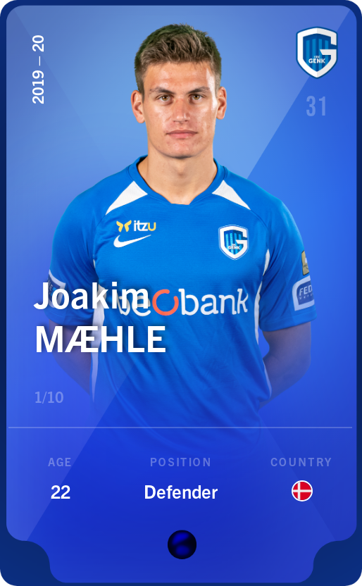 Sorare - Sorare Official - Joakim Mæhle 2019-20 • Super Rare 1/10 - NFT # 3258856951198638227460949743602834448828144993350992777771747053242469411235