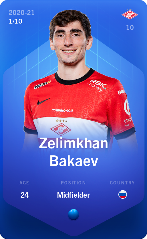 Sorare - Sorare Official - Zelimkhan Bakaev 2020-21 • Super Rare 1/10 - NFT # 25349527020829844322692650210417714720156222571299156275431633286425864439113