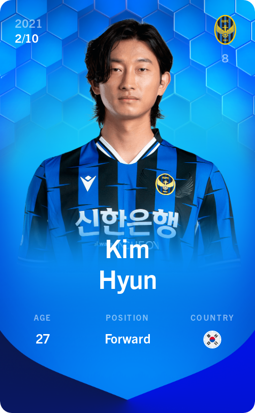 Sorare - Sorare Official - Kim Hyun 2021-22 • Super Rare 2/10 - NFT # 62213491734503995056963668777239184287572046766007987058057243237542643726492