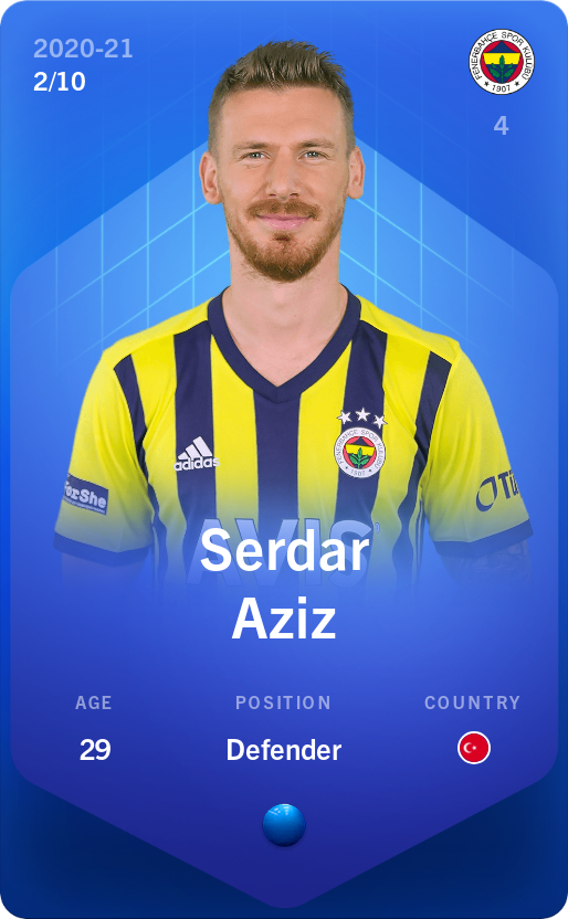 Sorare - Sorare Official - Serdar Aziz 2020-21 • Super Rare 2/10 - NFT # 40678005957744027851573847028760354322694503277777207481051323001239316986601