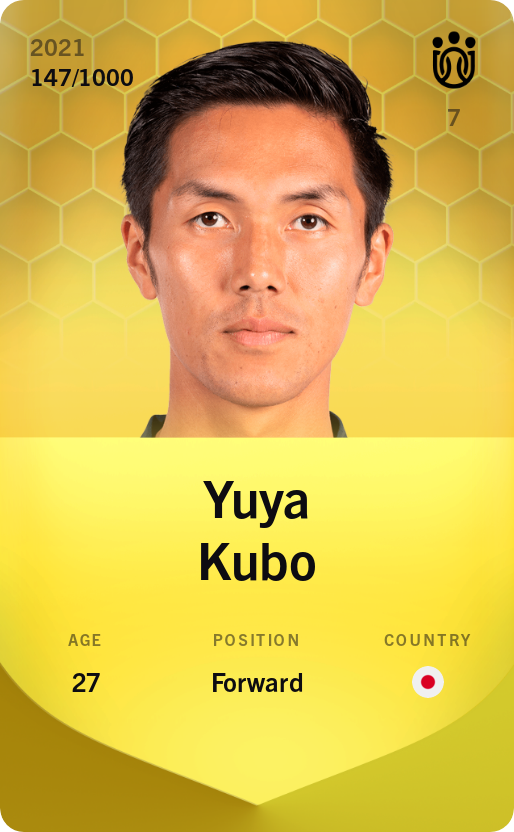 Sorare - Sorare Official - Yuya Kubo 2021-22 • Limited 147/1000 - NFT # 55670269777619203266131574392903659579869513790624407793293144237275443708969