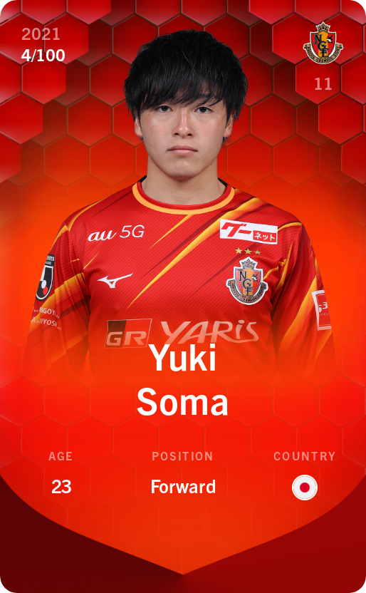 Sorare - Sorare Official - Yuki Soma 2021-22 • Rare 4/100 - NFT # 12808512175936076690552467111446833959738896281275818238845202721671137716760