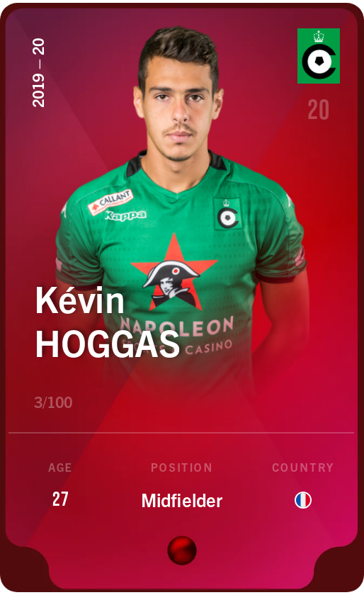 Sorare - Sorare Official - Kévin Hoggas 2019-20 • Rare 3/100 - NFT # 96461260317932774472654964272951720371734251801106601317724090347302205722686