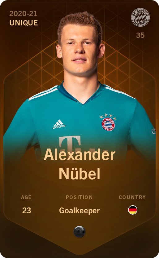 Sorare - Sorare Official - Alexander Nübel 2020-21 • Unique - NFT # 45251587797247948614479449116482223682259971955379331511535822281154822324147