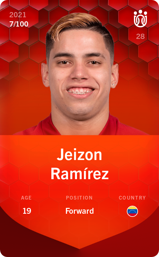 Sorare - Sorare Official - Jeizon Ramírez 2021-22 • Rare 7/100 - NFT # 50899760071944665774479361702408840005202433244624868666861410982651210344057