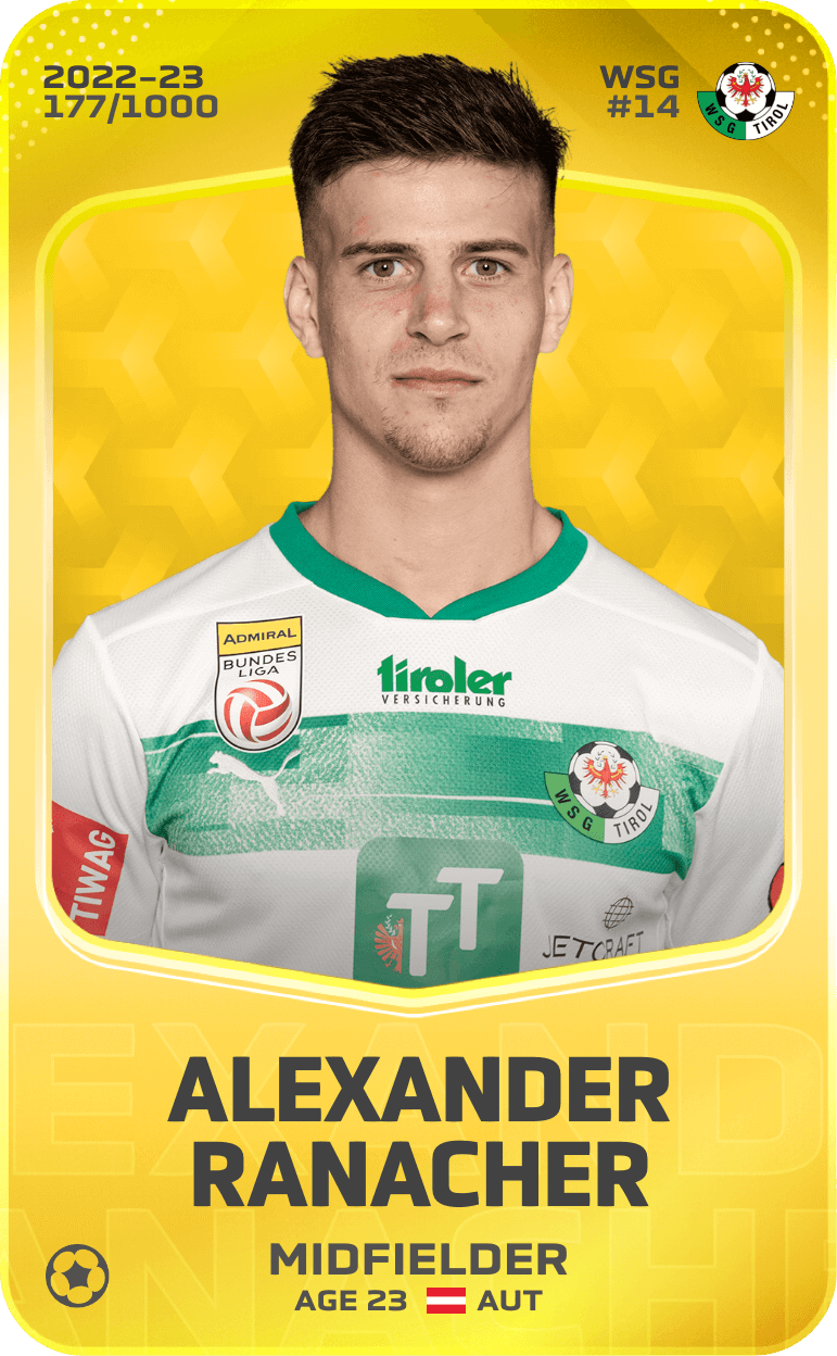 Alexander Ranacher 2022-23 • Limited 177/1000