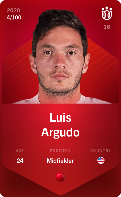 Sorare - Sorare Official - Luis Argudo 2020-21 • Rare 4/100 - NFT # 59820337556826715923090148204860755622398890397505296240554114072627155776643