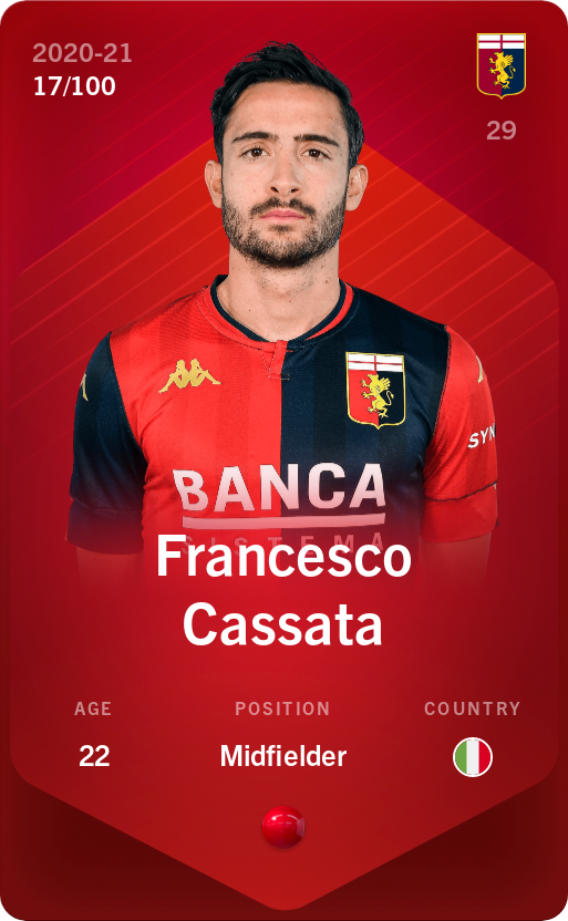 Sorare - Sorare Official - Francesco Cassata 2020-21 • Rare 17/100 - NFT # 22383025426669283908590077628699675203855482143643305500767784772616925446335