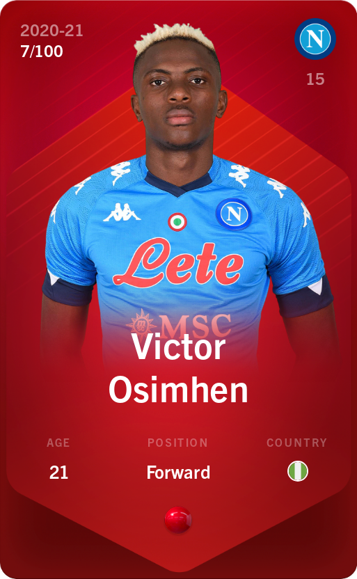 Sorare - Sorare Official - Victor Osimhen 2020-21 • Rare 7/100 - NFT # 101616525387438548488352216572135481395849604112630516751222898281418771109161