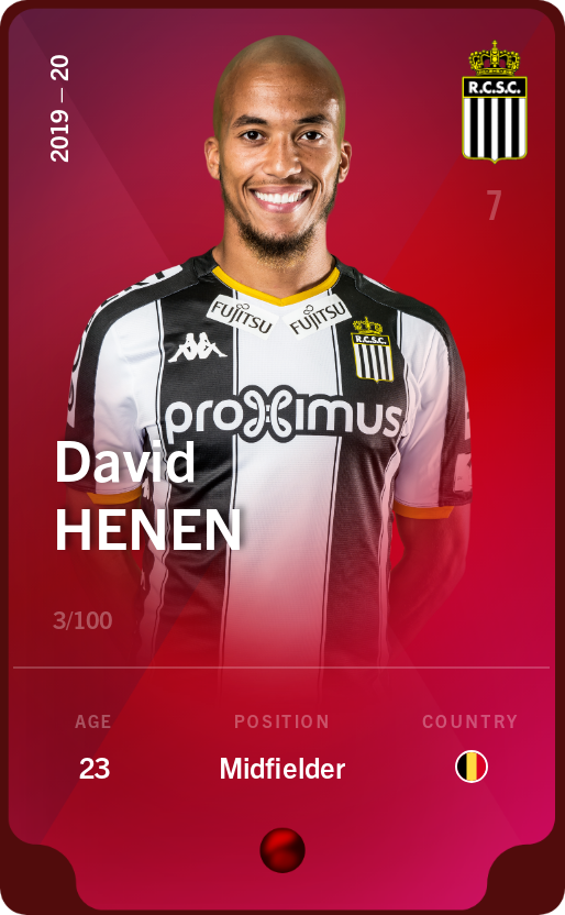 Sorare - Sorare Official - David Henen 2019-20 • Rare 3/100 - NFT # 59524644312399302135964451176613696793320615347957165376514215124263853005491