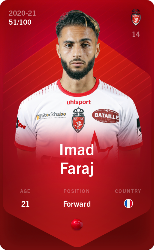 Sorare - Sorare Official - Imad Faraj 2020-21 • Rare 51/100 - NFT # 91389277591007170757766274710042859963226014533977219145803042977255506084940