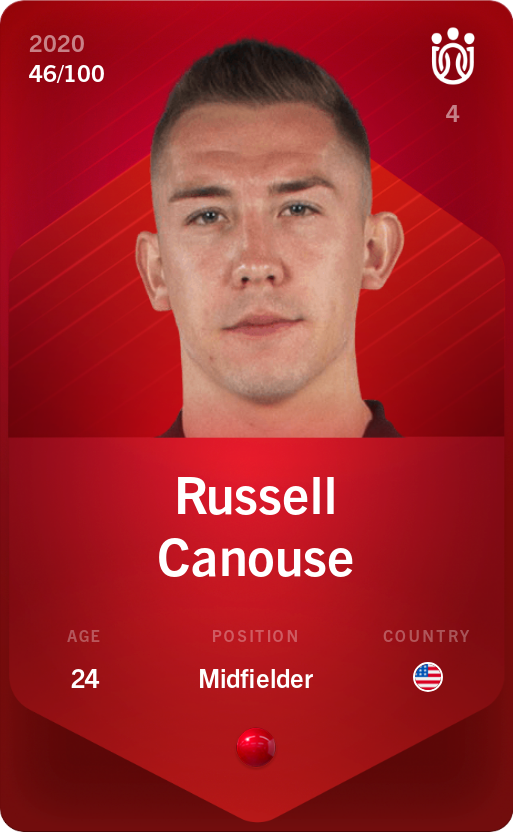 Sorare - Sorare Official - Russell Canouse 2020-21 • Rare 46/100 - NFT # 56724659155059963954986314776936457463054042881605481246680385088710934847211