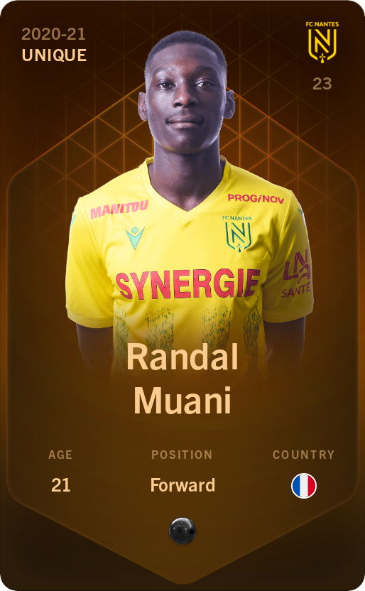 Sorare - Sorare Official - Randal Muani 2020-21 • Unique - NFT # 107479801455369835921250493628660284097667949742012000570064345387478068919947