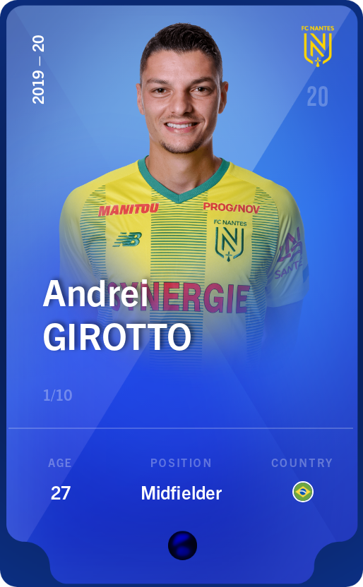 Sorare - Sorare Official - Andrei Girotto 2019-20 • Super Rare 1/10 - NFT # 108966670227894899470044214970979807425746856567463801003686390404804368982433