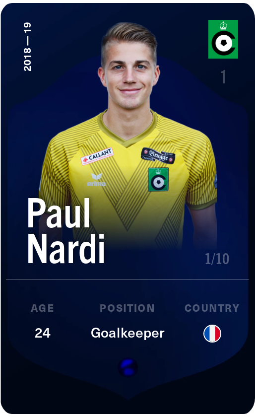 Sorare - Sorare Official - Paul Nardi 2018-19 • Super Rare 1/10 - NFT # 64011154720435945725818076700030607752554158470423616665365254092211536301433