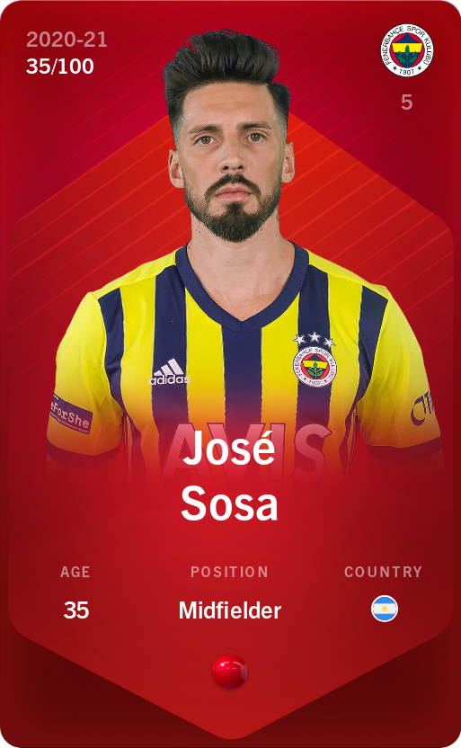 Sorare - Sorare Official - José Sosa 2020-21 • Rare 35/100 - NFT # 10789084302470152135436965970765362046727839638407691671222800955469404588093