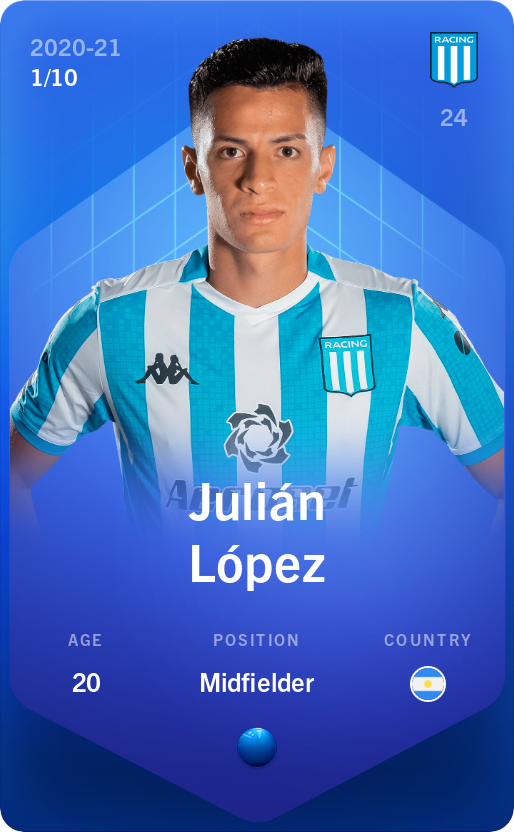 Sorare - Sorare Official - Julián López 2020-21 • Super Rare 1/10 - NFT # 20453506314010825266802355398003795816312449408087145422945879553729759256314