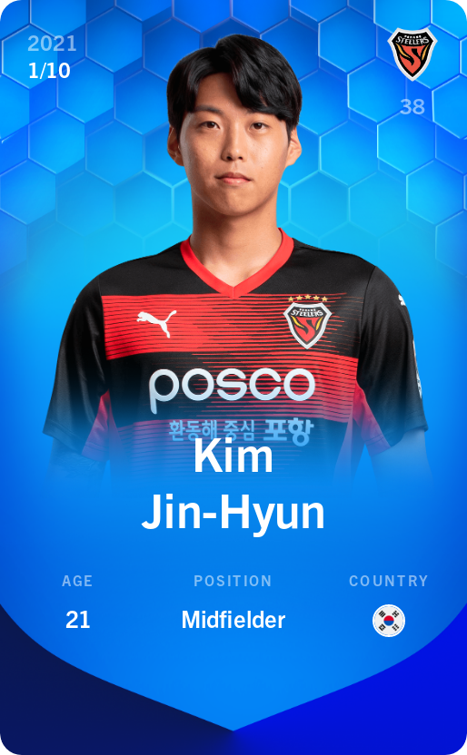 Sorare - Sorare Official - Kim Jin-Hyun 2021-22 • Super Rare 1/10 - NFT # 87862328941442822298810637981986751155628254866202833093380494814320967817095