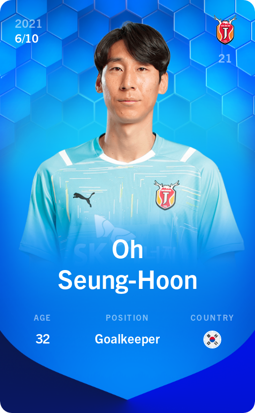 Sorare - Sorare Official - Oh Seung-Hoon 2021-22 • Super Rare 6/10 - NFT # 40209319899832905484606098488276718224817266881544496274180014210704458607696