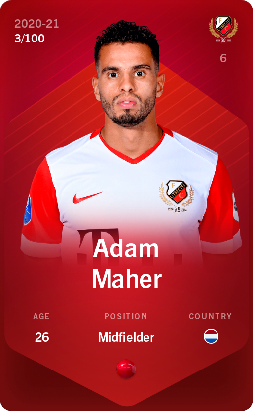 Sorare - Sorare Official - Adam Maher 2020-21 • Rare 3/100 - NFT # 46493295648610440620632011755448570440159265482247412541283167437189136899958