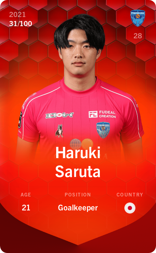 Sorare - Sorare Official - Haruki Saruta 2021-22 • Rare 31/100 - NFT # 10729863000255845482624679296084110270121434573805027337938104531607618695541