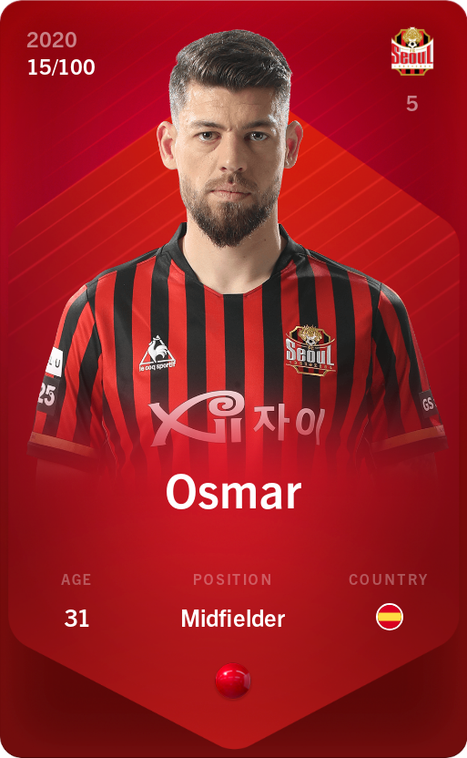 Sorare - Sorare Official - Osmar 2020-21 • Rare 15/100 - NFT # 23260845512694490840074642928074300131449269273483087710407762192990229133611