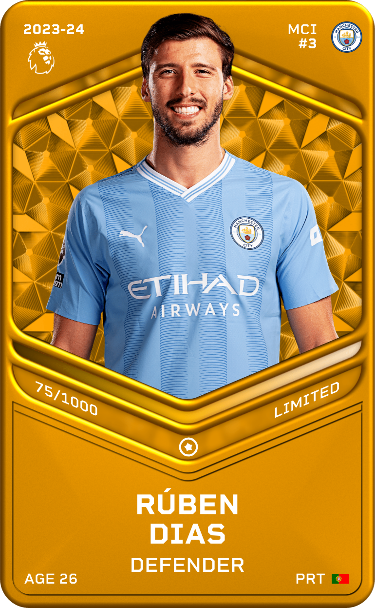 Sorare - Sorare Official - Rúben Dias 2023-24 • Limited 75/1000 - NFT # 2337742319340153377404170371607513226808347082738599550954871549468485273137