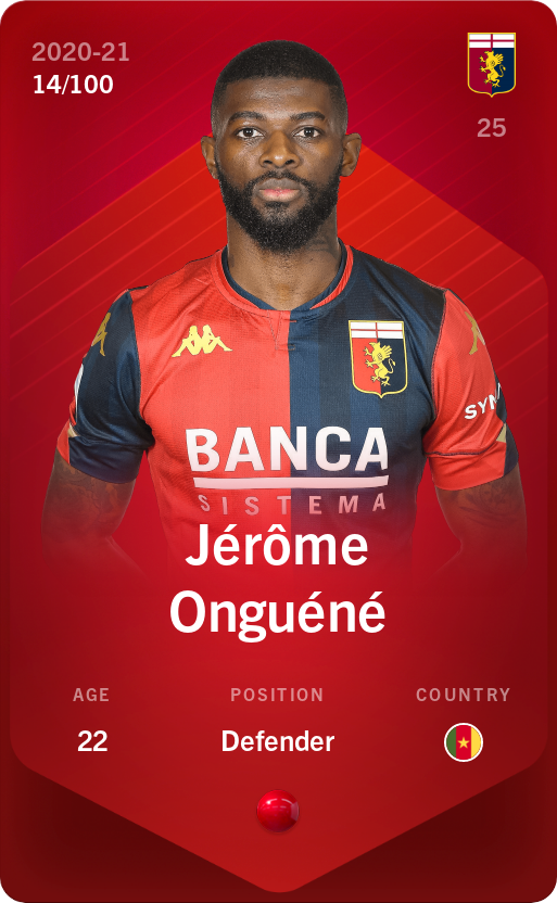 Sorare - Sorare Official - Jérôme Onguéné 2020-21 • Rare 14/100 - NFT # 21431164145235027013200328100895535052240971193061663099613290502922960287105