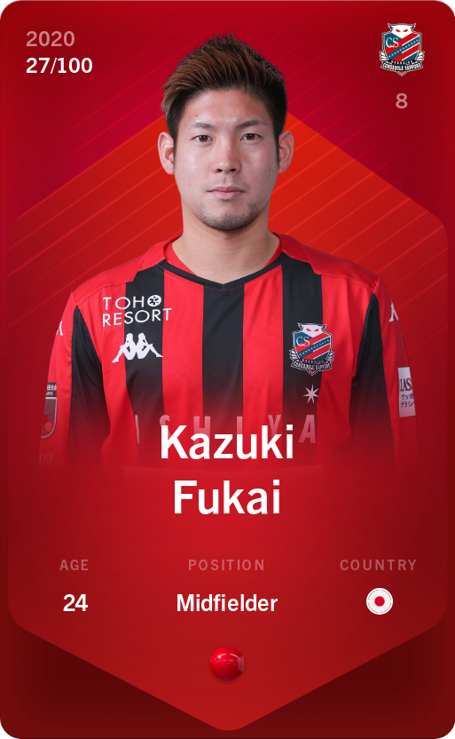 Sorare - Sorare Official - Kazuki Fukai 2020-21 • Rare 27/100 - NFT # 63221978690080732359622505634305407776794363159837245949562481300069489777469