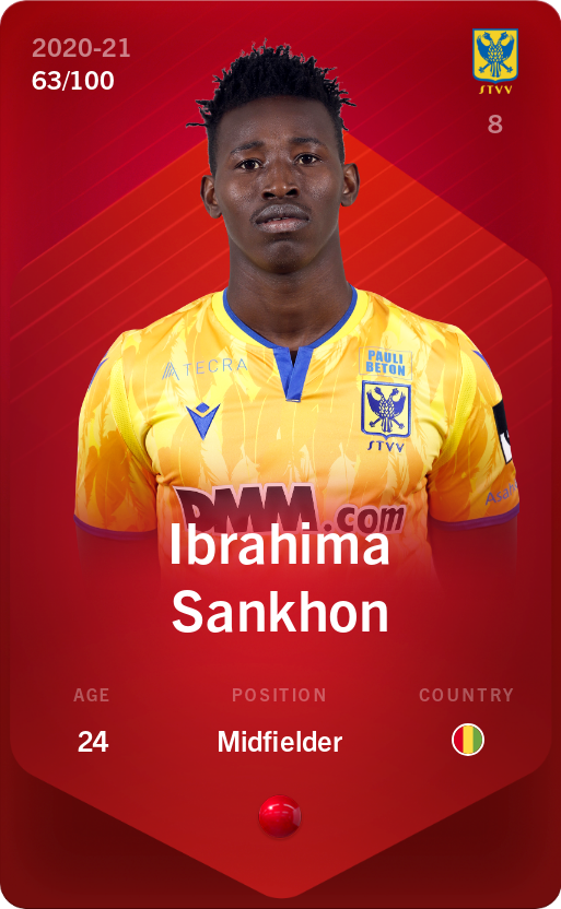 Sorare - Sorare Official - Ibrahima Sankhon 2020-21 • Rare 63/100 - NFT # 86983921366180112799413534930974110234127754948709773706090827841744400381394