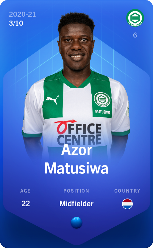 Sorare - Sorare Official - Azor Matusiwa 2020-21 • Super Rare 3/10 - NFT # 78252135842840129000468861123138329974792674517067242032001200793139623723273