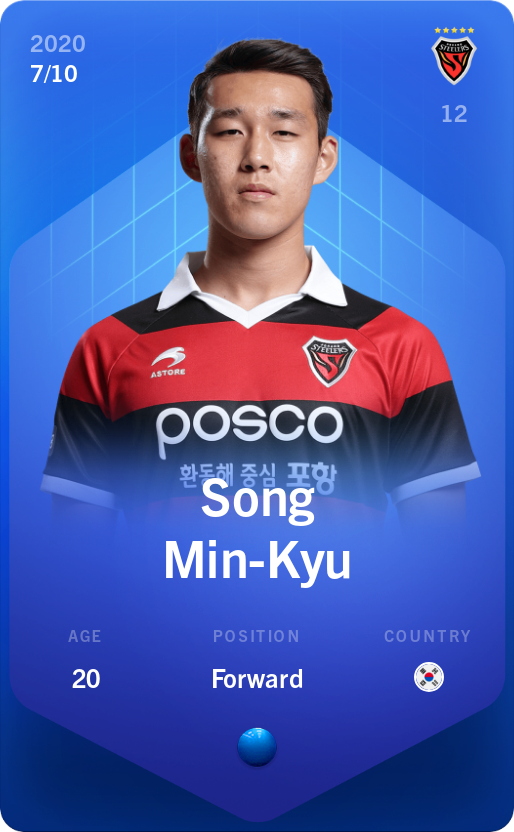 Sorare - Sorare Official - Song Min-Kyu 2020-21 • Super Rare 7/10 - NFT # 35154385460274896590219541802422775390346675909040083641417102996268079095414