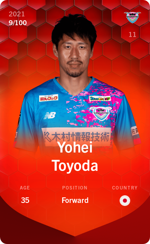 Sorare - Sorare Official - Yohei Toyoda 2021-22 • Rare 9/100 - NFT # 66534274861254087023170627597651257809071611827803135119761096641230820032953