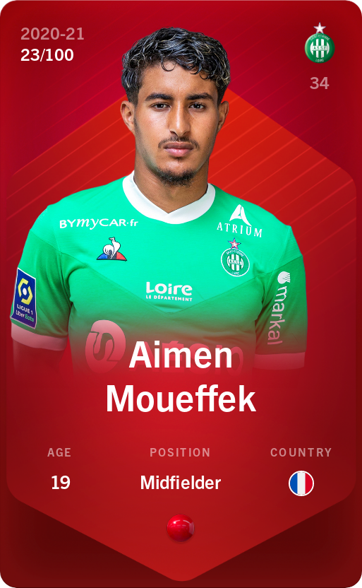 Sorare - Sorare Official - Aimen Moueffek 2020-21 • Rare 23/100 - NFT # 45335510364230183573674656130198458698717253368157135890611033583764717451853