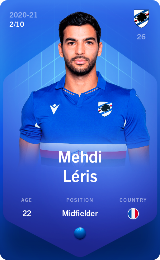 Sorare - Sorare Official - Mehdi Léris 2020-21 • Super Rare 2/10 - NFT # 74425438001639459742120101605057082963997912050952108641148648632672901088089