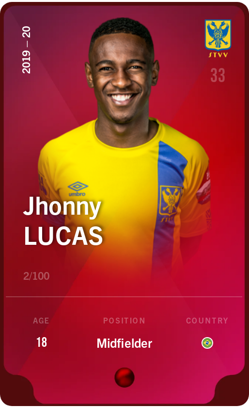 Sorare - Sorare Official - Jhonny Lucas 2019-20 • Rare 2/100 - NFT # 68801544254759238343422399216363776191134367630003908648244158036316162211827