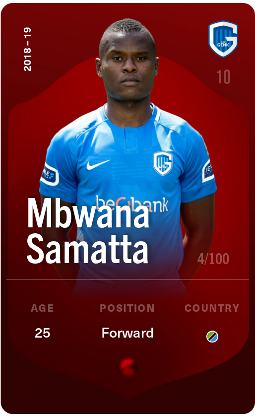 Sorare - Sorare Official - Mbwana Samatta 2018-19 • Rare 4/100 - NFT # 24199026111222152362746659442968222768161950463971436356253862338800515485808